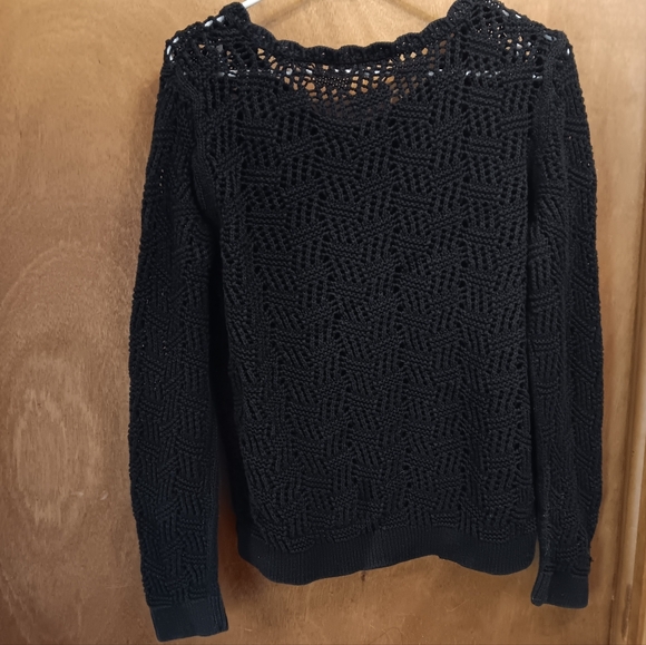 LOFT Black Textured Women's Sweater - Picture 3 of 3